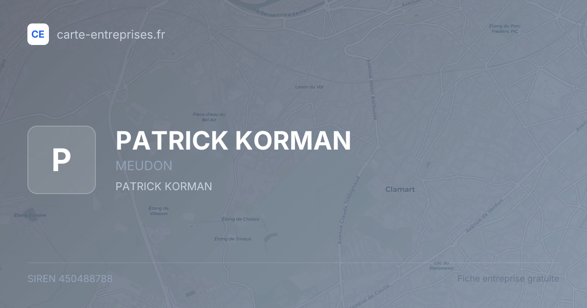PATRICK KORMAN — 450488788 — fiche entreprise