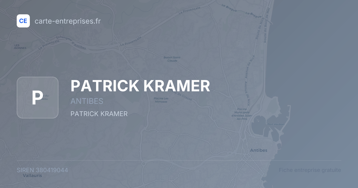 PATRICK KRAMER — 380419044 — fiche entreprise
