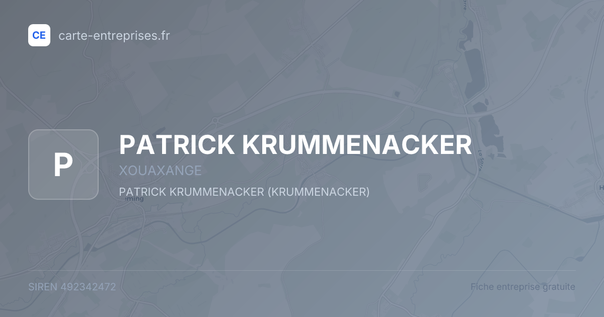 PATRICK KRUMMENACKER — 492342472 — fiche entreprise