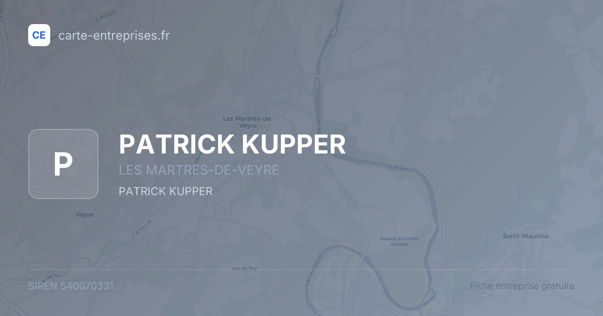 PATRICK KUPPER — 540070331 — fiche entreprise