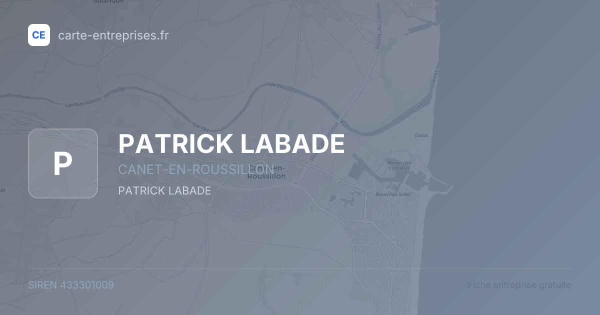 PATRICK LABADE — 433301009 — fiche entreprise