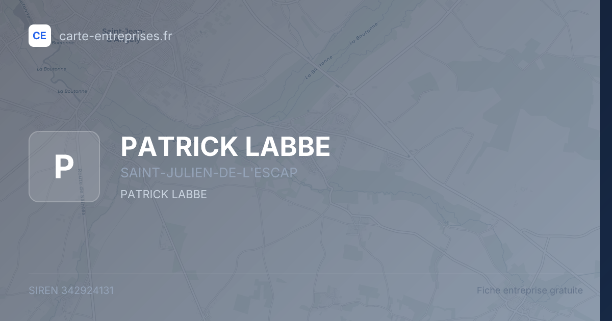 PATRICK LABBE — 342924131 — fiche entreprise