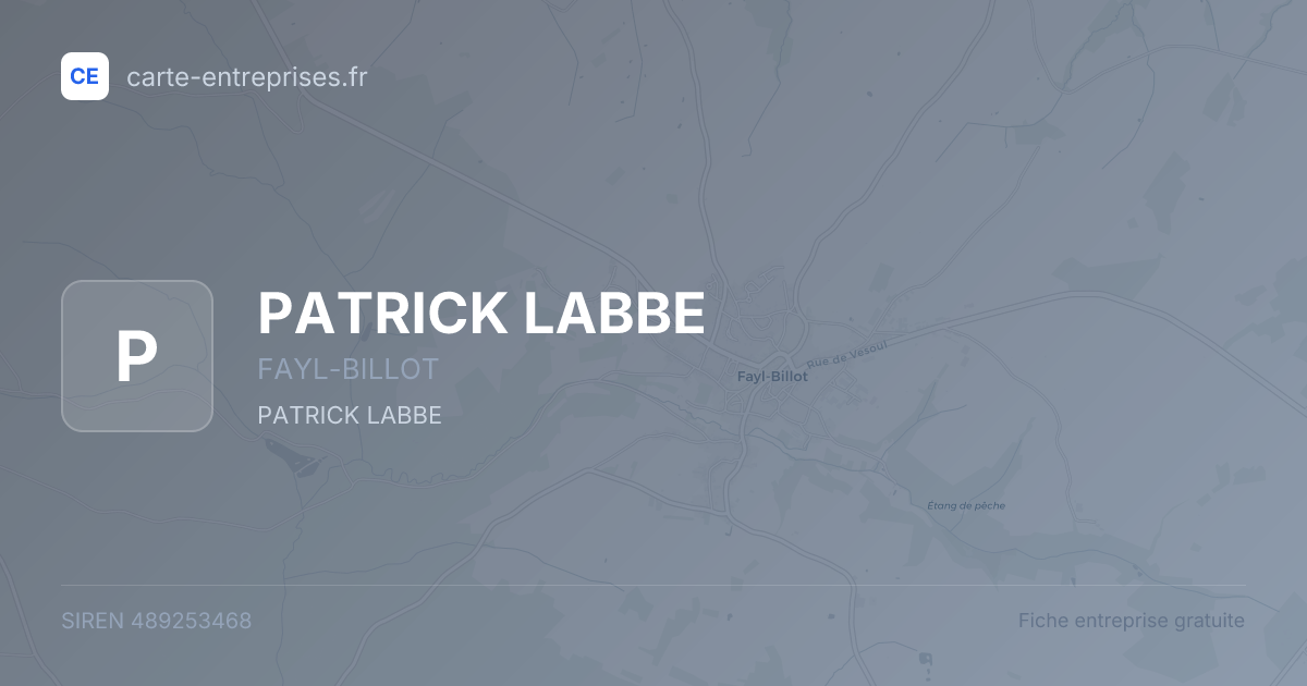 PATRICK LABBE — 489253468 — fiche entreprise