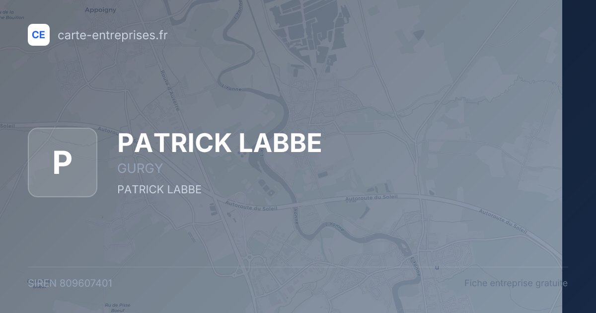 PATRICK LABBE — 809607401 — fiche entreprise