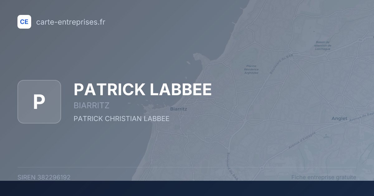 PATRICK LABBEE — 382296192 — fiche entreprise