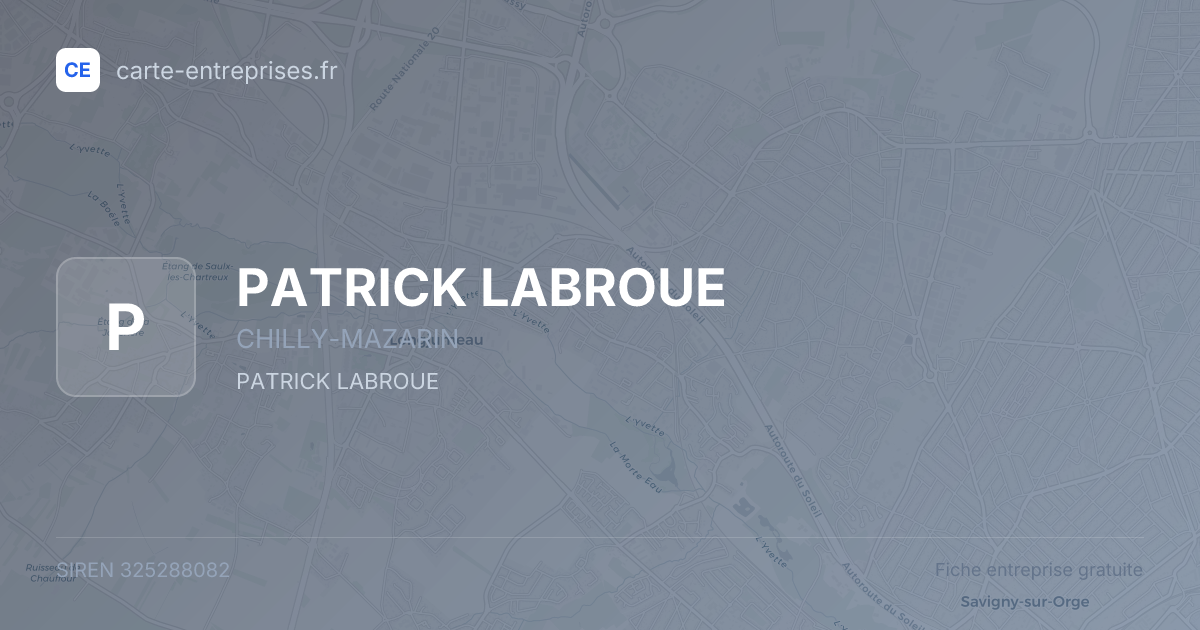 PATRICK LABROUE — 325288082 — fiche entreprise