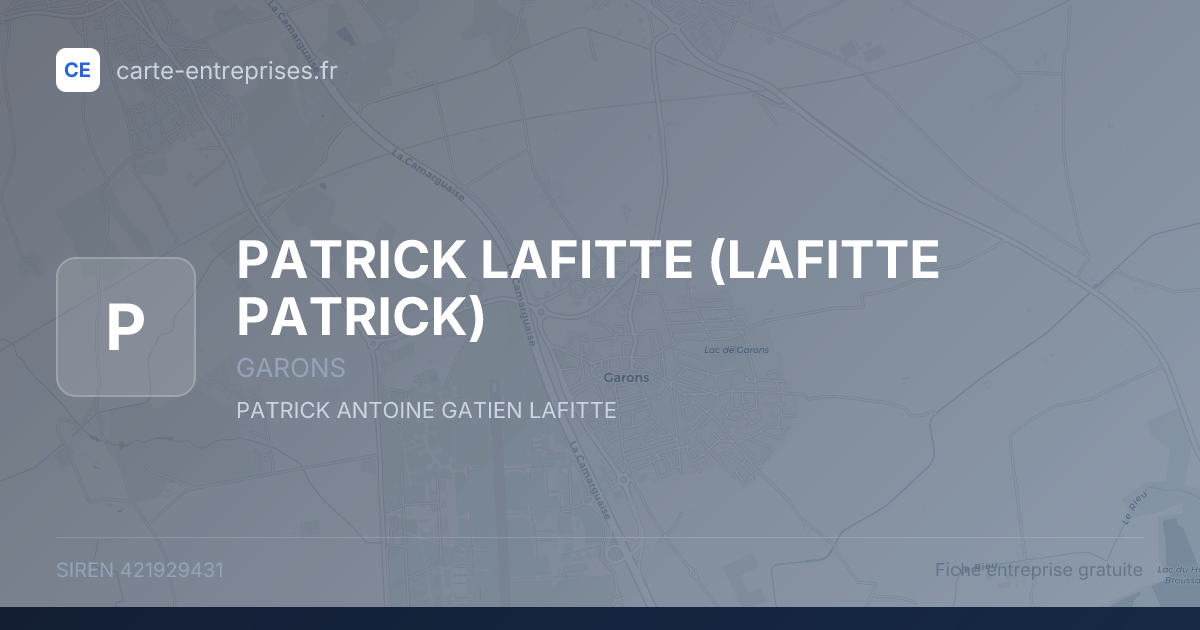 PATRICK LAFITTE (LAFITTE PATRICK) — 421929431 — fiche entreprise