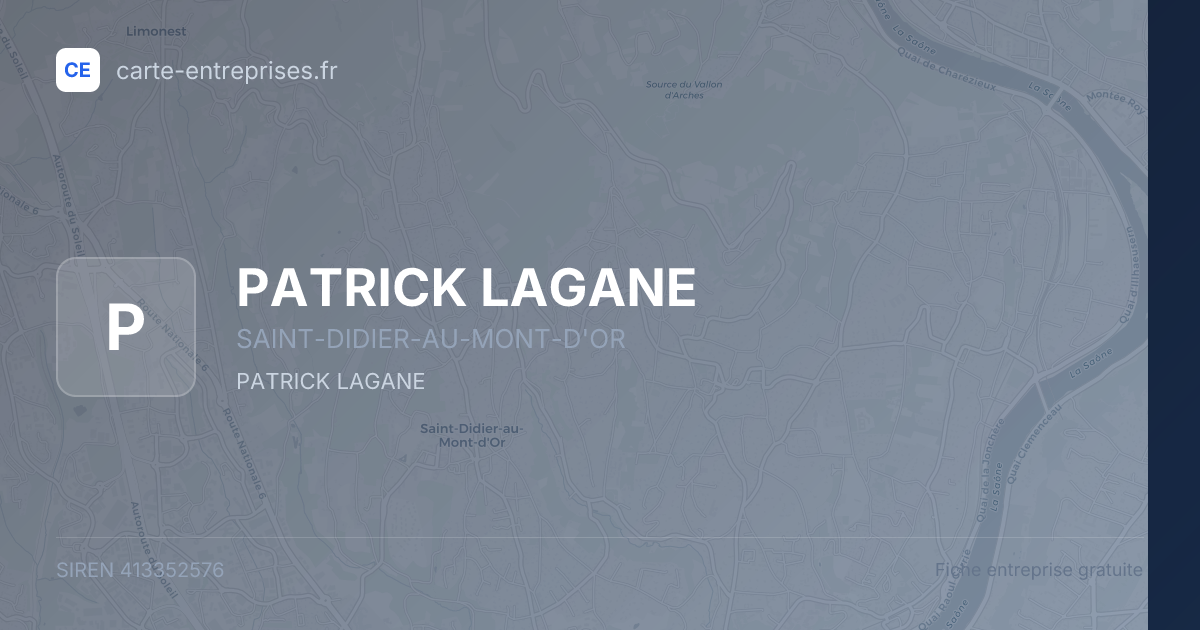 PATRICK LAGANE — 413352576 — fiche entreprise