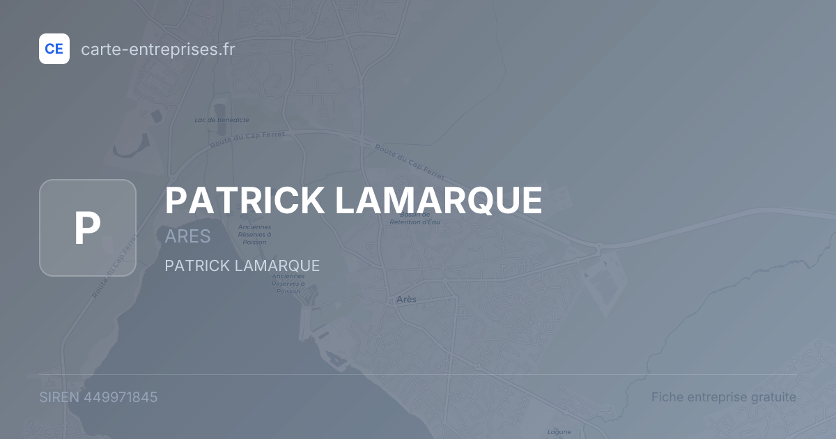 PATRICK LAMARQUE — 449971845 — fiche entreprise