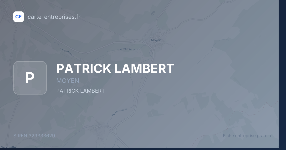 PATRICK LAMBERT — 329333629 — fiche entreprise