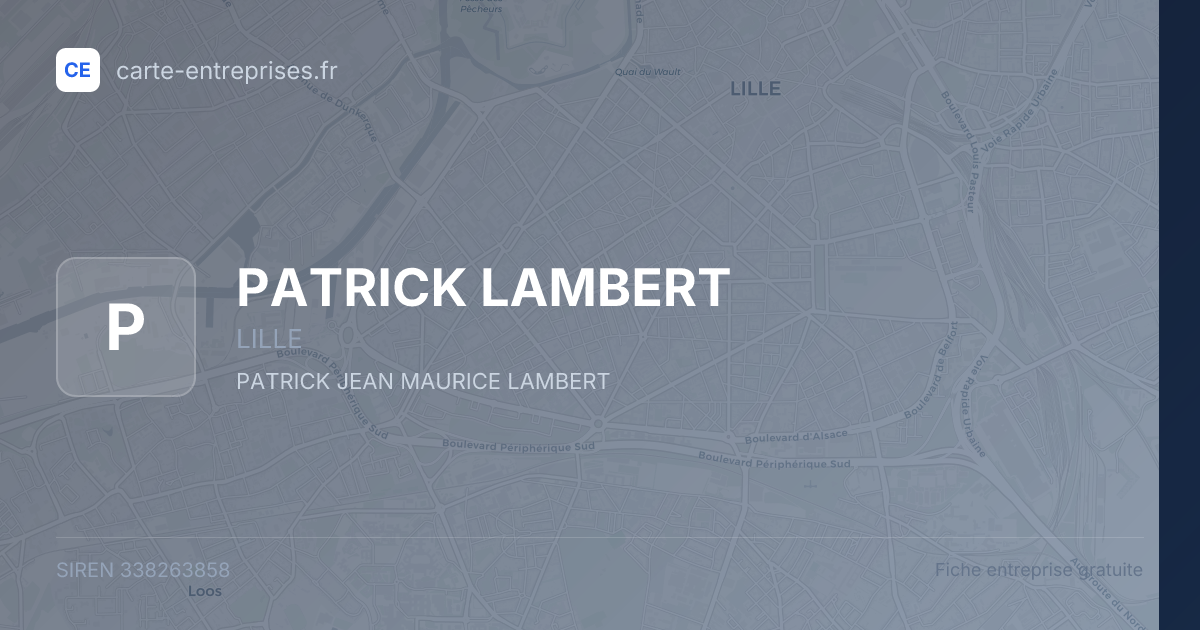 PATRICK LAMBERT — 338263858 — fiche entreprise