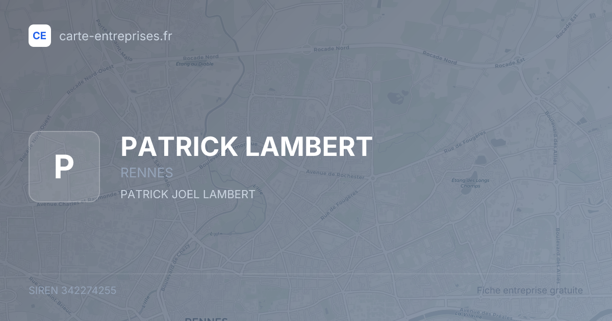 PATRICK LAMBERT — 342274255 — fiche entreprise