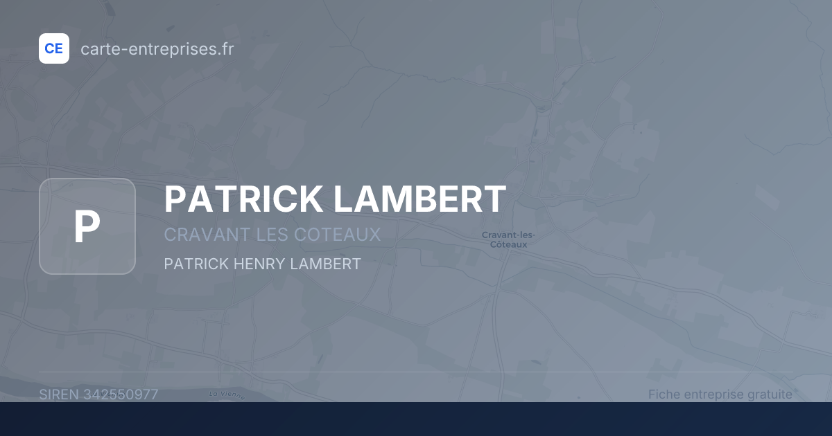 PATRICK LAMBERT — 342550977 — fiche entreprise