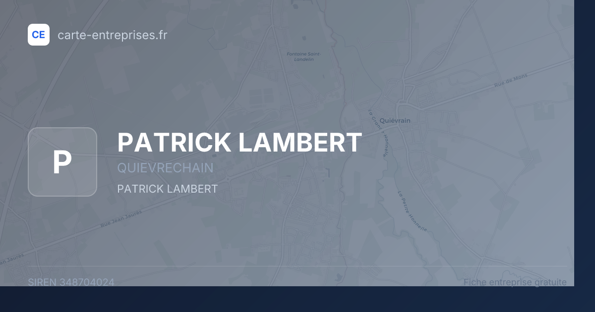 PATRICK LAMBERT — 348704024 — fiche entreprise