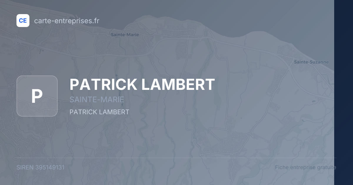 PATRICK LAMBERT — 395149131 — fiche entreprise