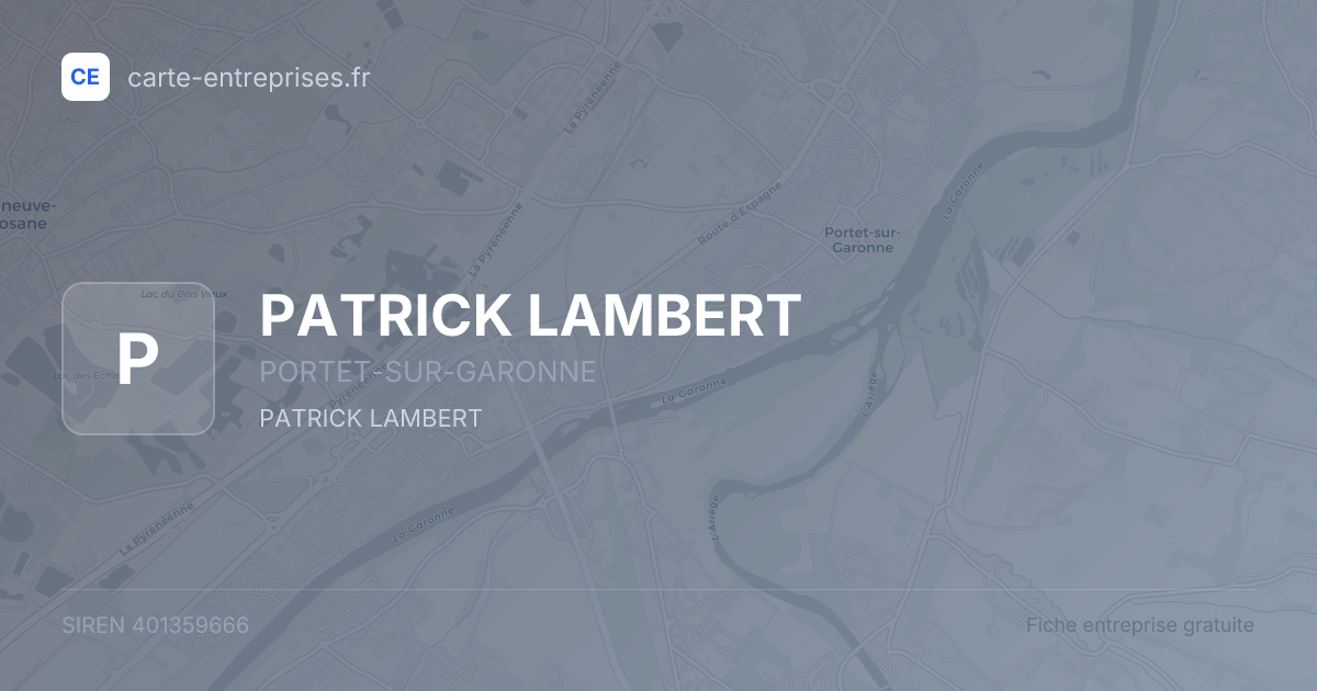 PATRICK LAMBERT — 401359666 — fiche entreprise