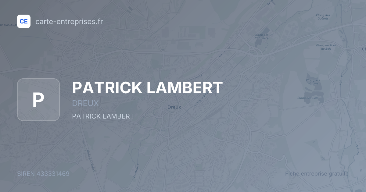 PATRICK LAMBERT — 433331469 — fiche entreprise