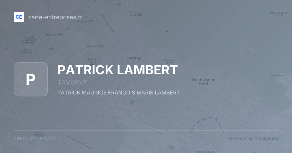 PATRICK LAMBERT — 524072345 — fiche entreprise