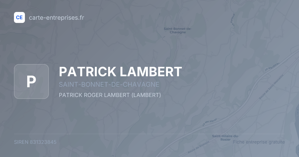 PATRICK LAMBERT — 831323845 — fiche entreprise