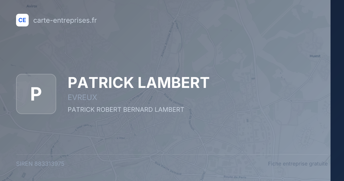 PATRICK LAMBERT — 883313975 — fiche entreprise