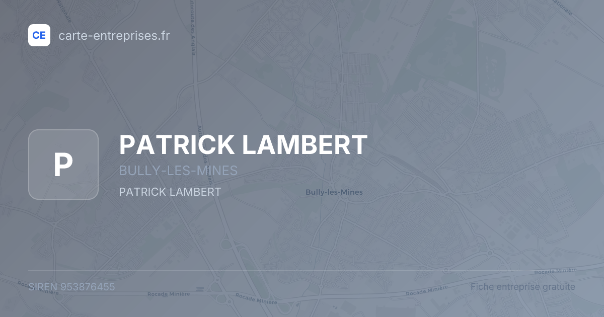 PATRICK LAMBERT — 953876455 — fiche entreprise