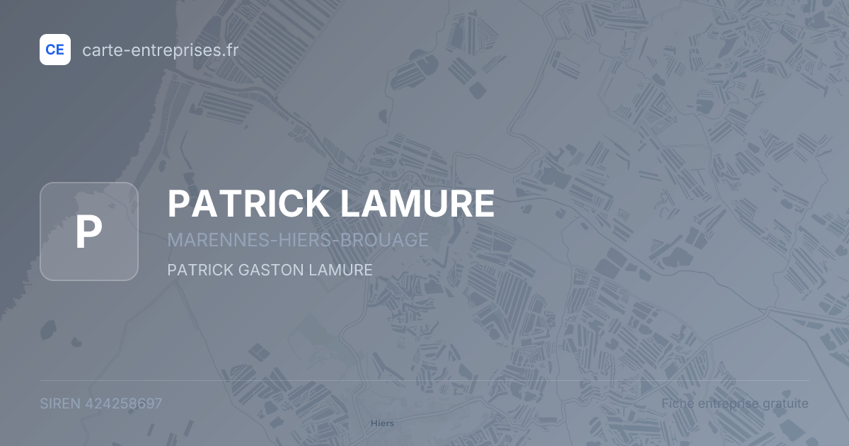 PATRICK LAMURE — 424258697 — fiche entreprise