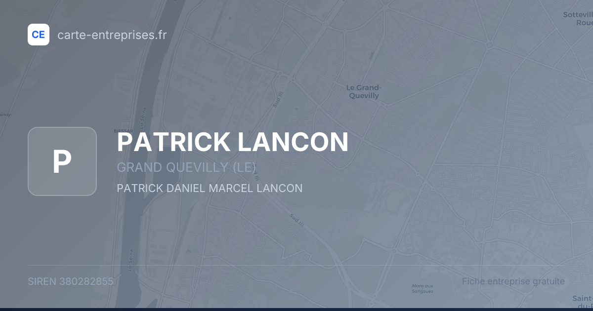 PATRICK LANCON — 380282855 — fiche entreprise