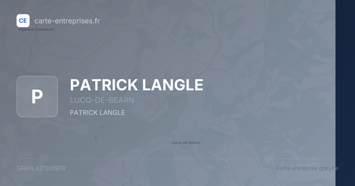 PATRICK LANGLE — 421301979 — fiche entreprise
