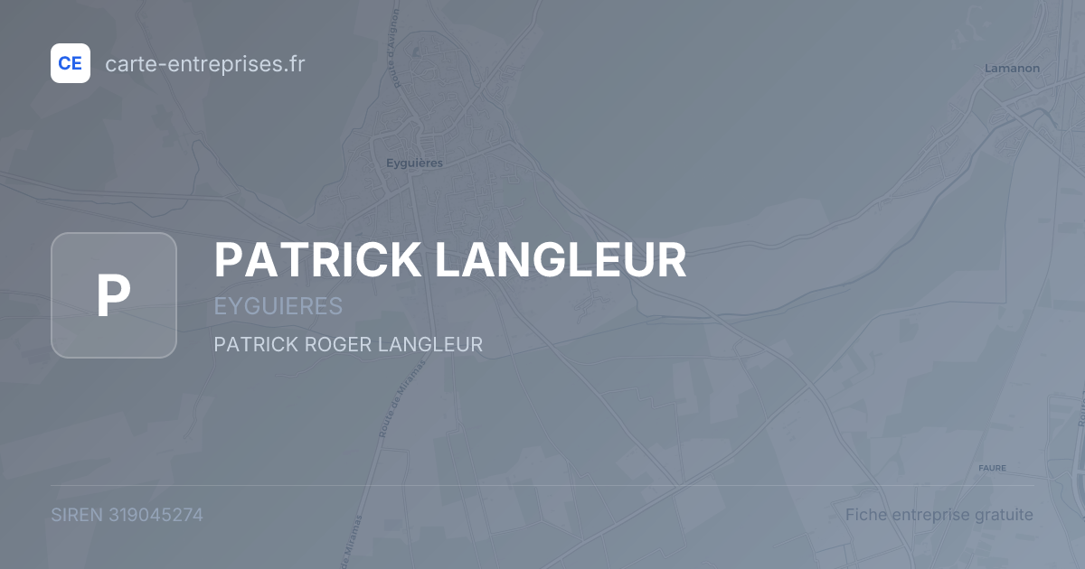 PATRICK LANGLEUR — 319045274 — fiche entreprise