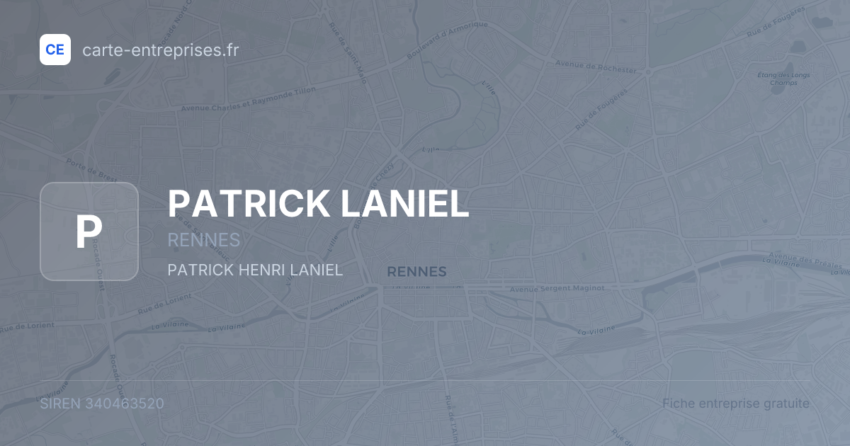 PATRICK LANIEL — 340463520 — fiche entreprise