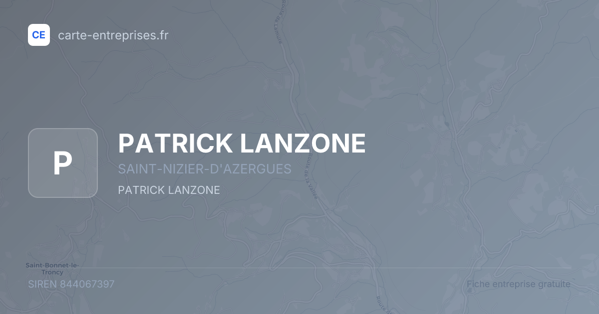 PATRICK LANZONE — 844067397 — fiche entreprise