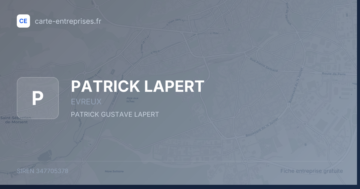 PATRICK LAPERT — 347705378 — fiche entreprise