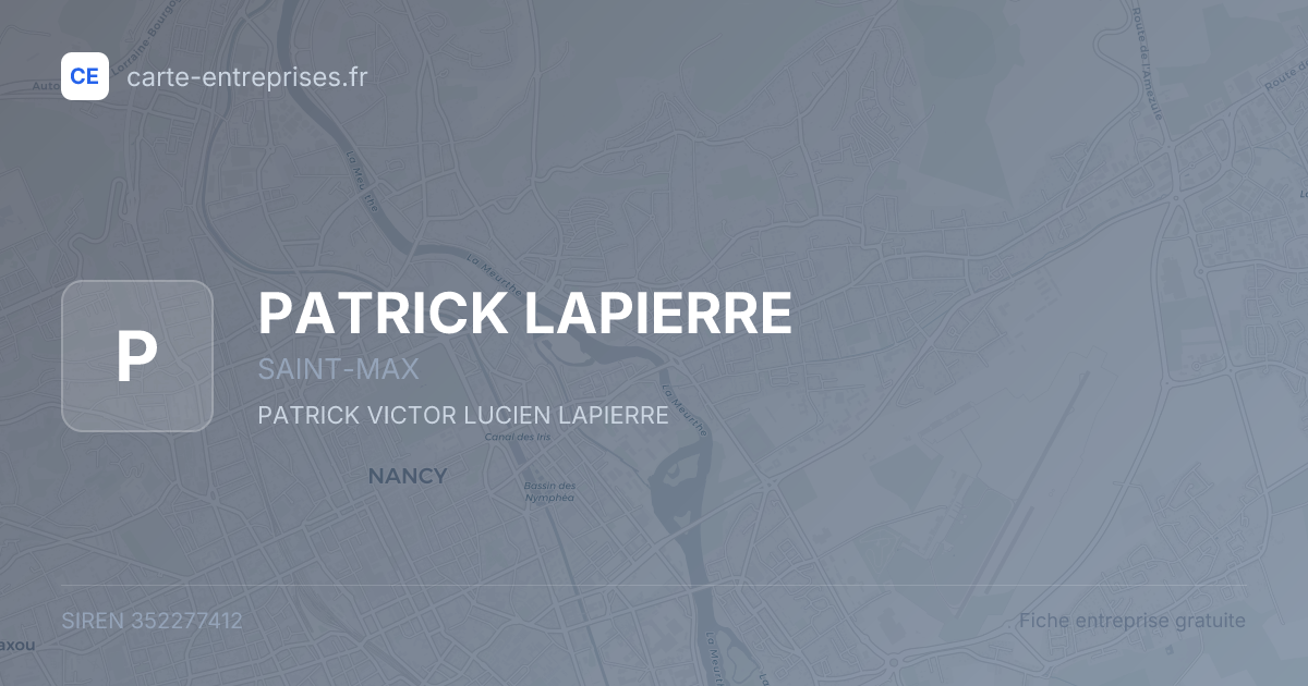 PATRICK LAPIERRE — 352277412 — fiche entreprise