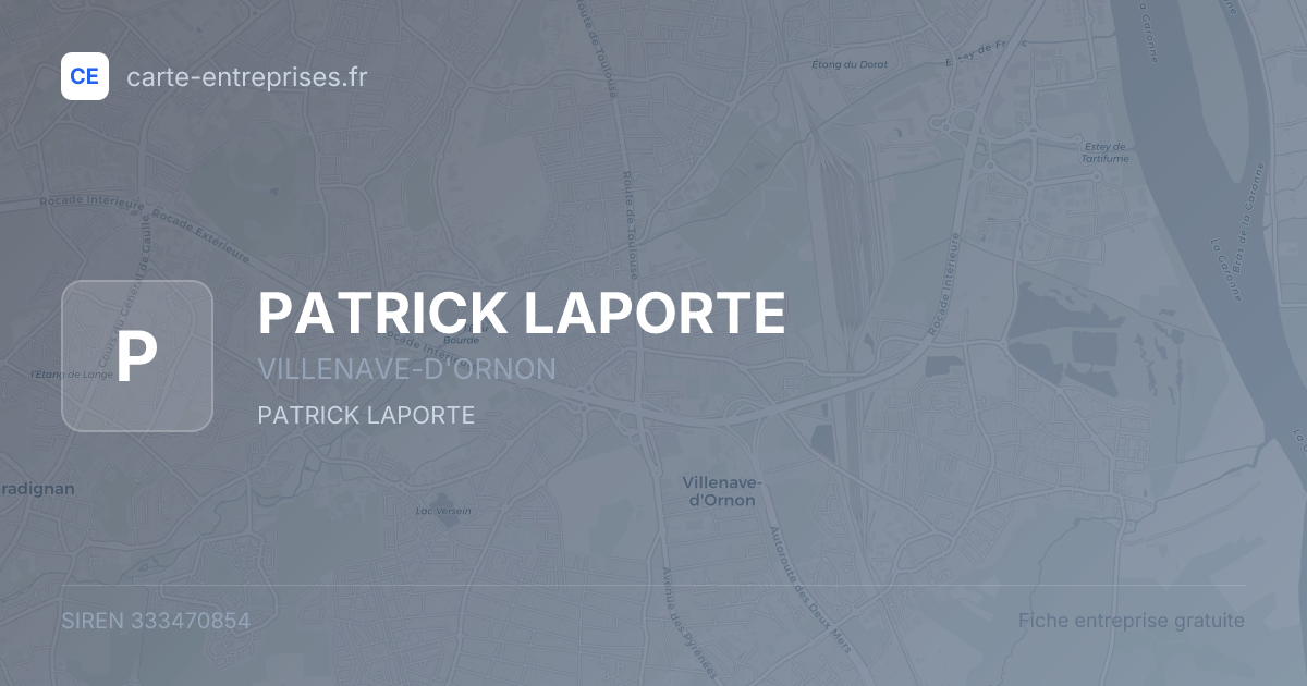 PATRICK LAPORTE — 333470854 — fiche entreprise