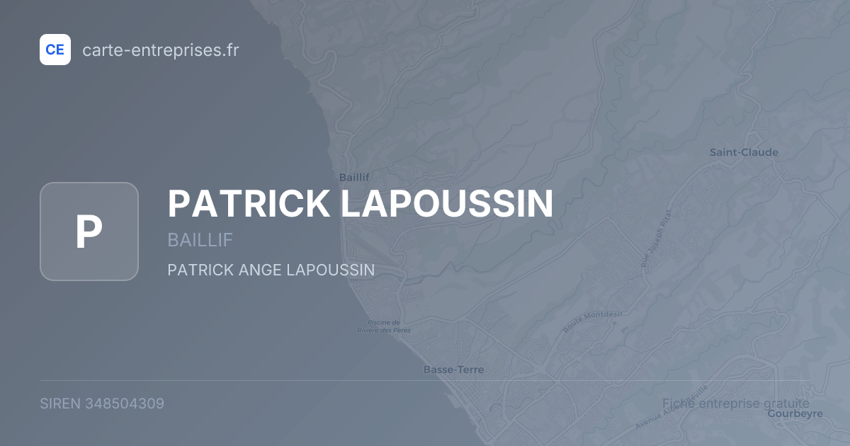 PATRICK LAPOUSSIN — 348504309 — fiche entreprise