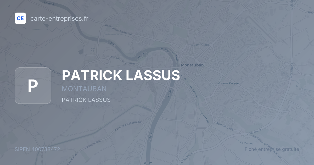 PATRICK LASSUS — 400738472 — fiche entreprise