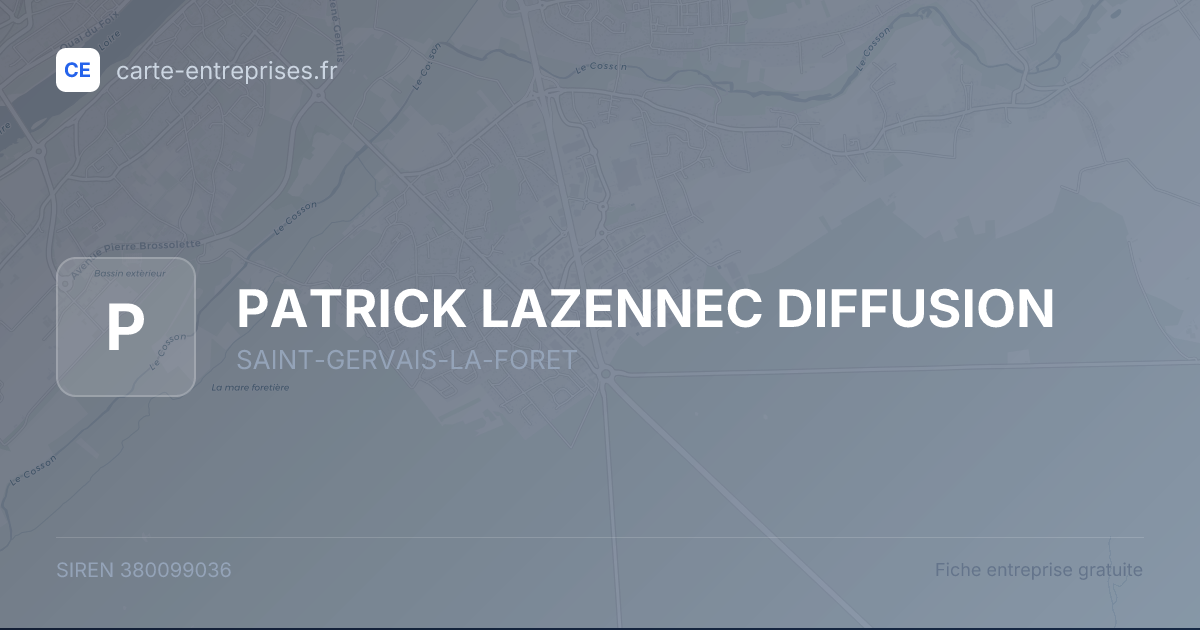 PATRICK LAZENNEC DIFFUSION — 380099036 — fiche entreprise