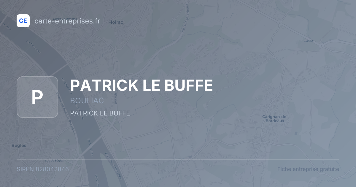 PATRICK LE BUFFE — 828042846 — fiche entreprise