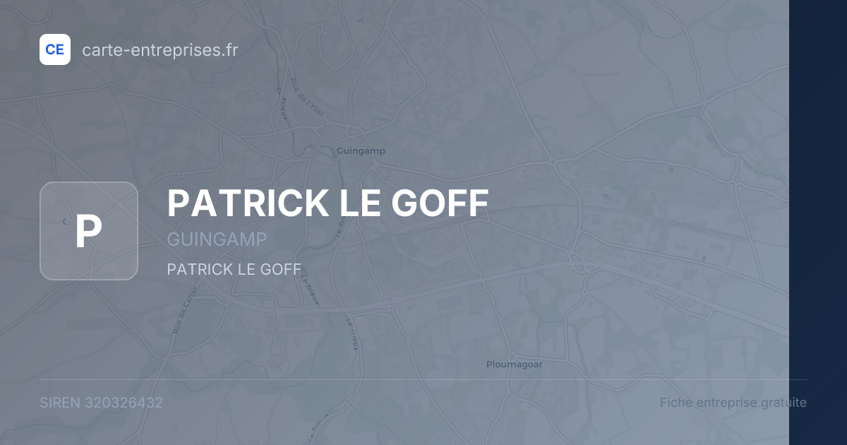 PATRICK LE GOFF — 320326432 — fiche entreprise