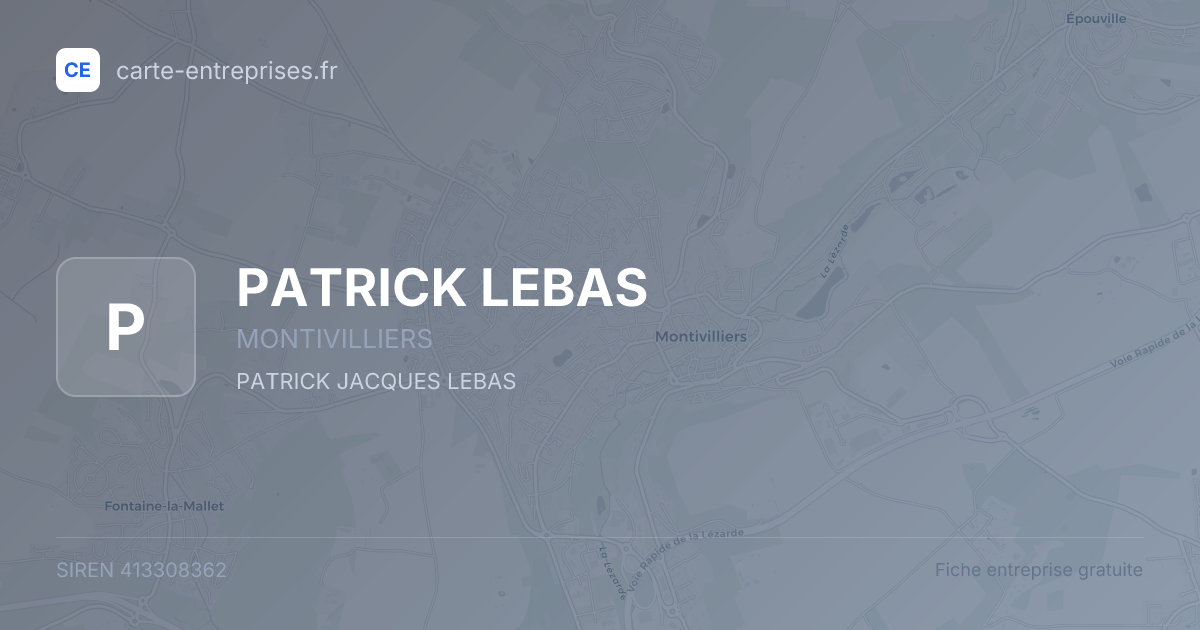 PATRICK LEBAS — 413308362 — fiche entreprise