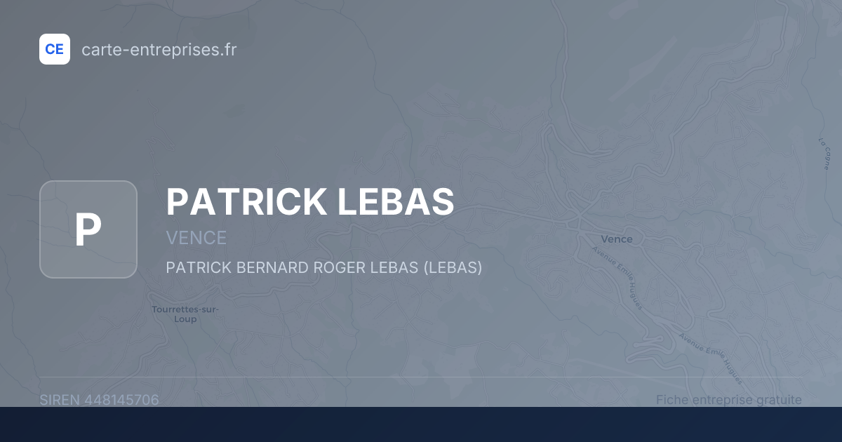 PATRICK LEBAS — 448145706 — fiche entreprise
