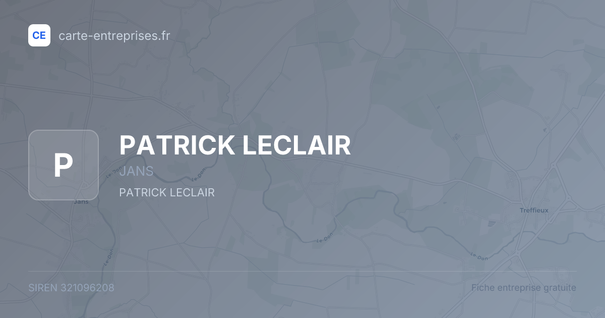 PATRICK LECLAIR — 321096208 — fiche entreprise