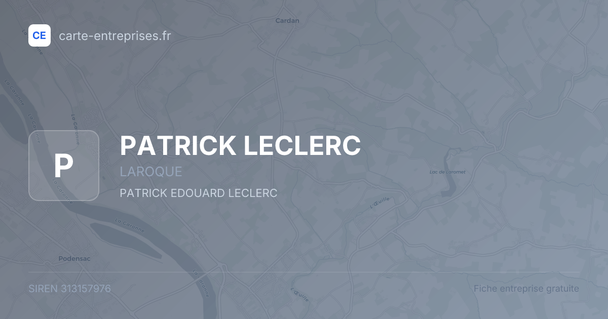 PATRICK LECLERC — 313157976 — fiche entreprise