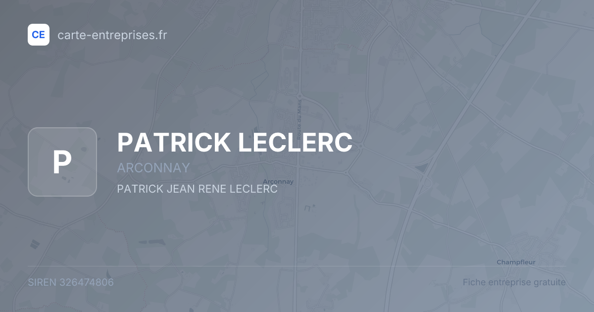 PATRICK LECLERC — 326474806 — fiche entreprise