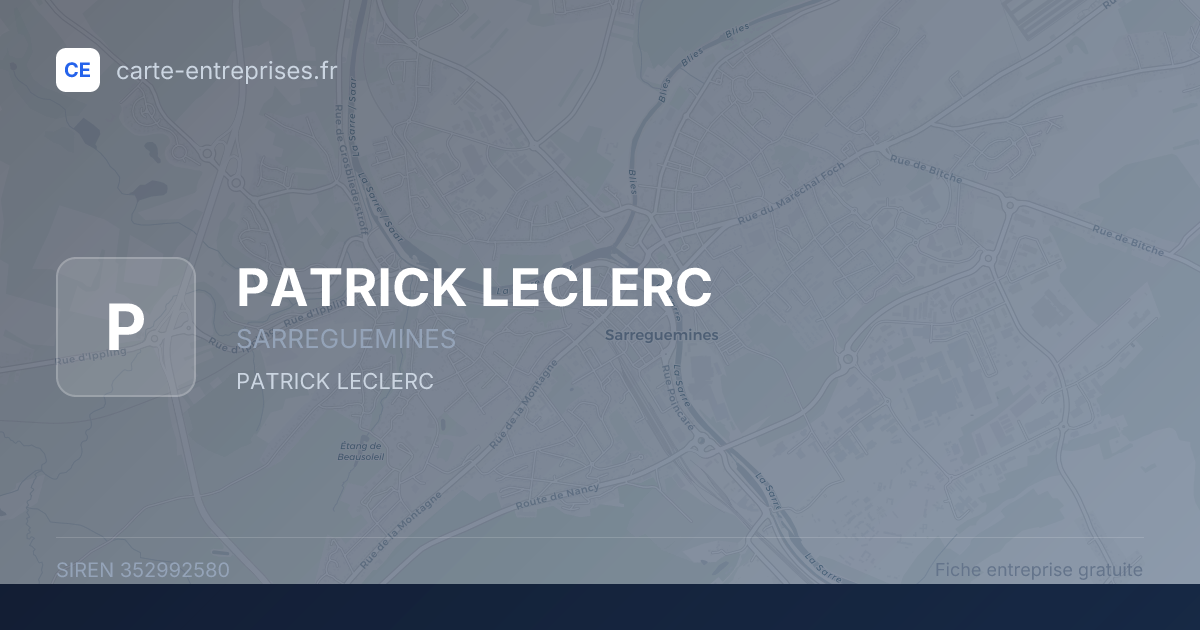 PATRICK LECLERC — 352992580 — fiche entreprise