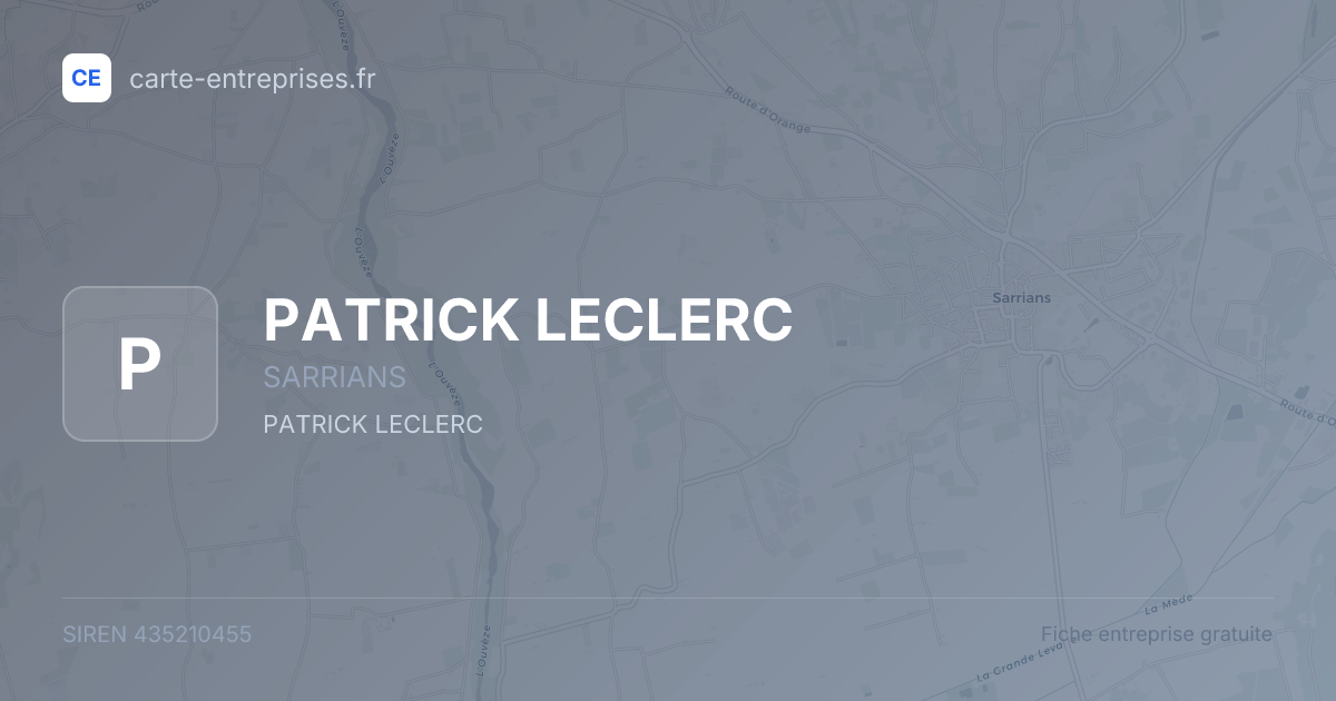 PATRICK LECLERC — 435210455 — fiche entreprise