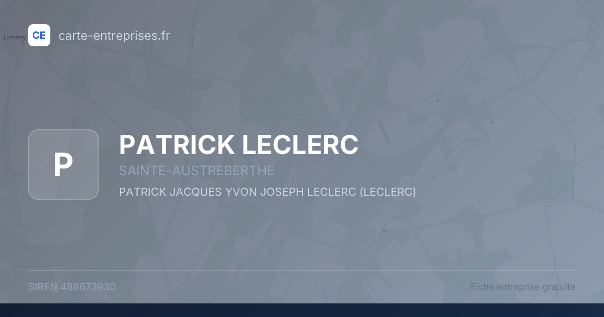 PATRICK LECLERC — 488673930 — fiche entreprise