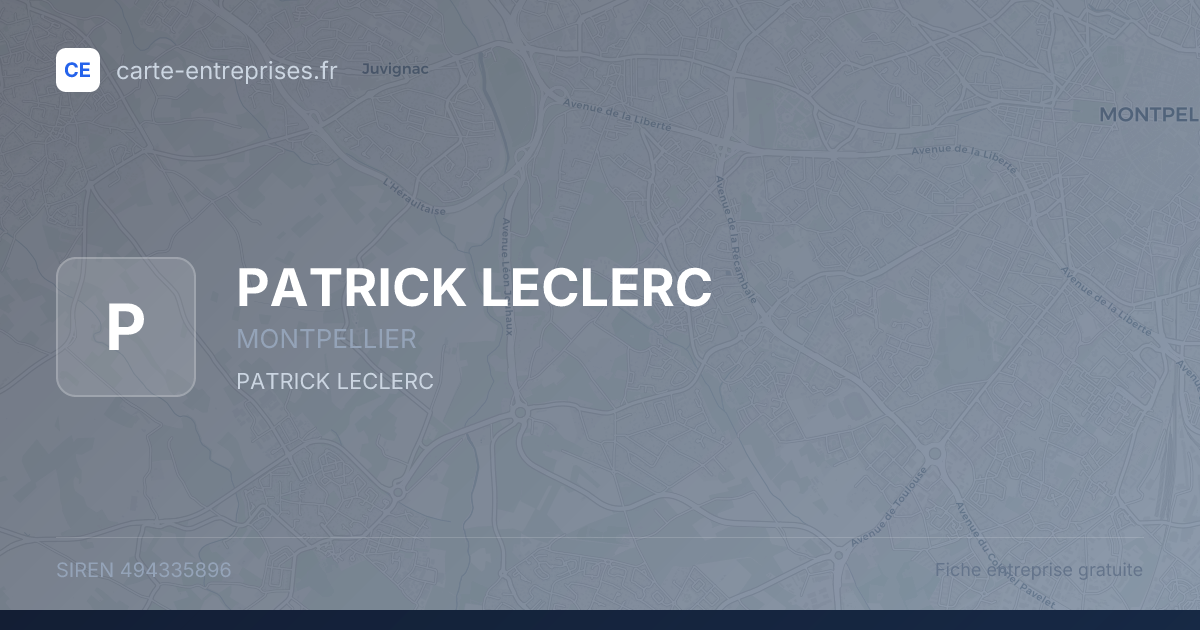 PATRICK LECLERC — 494335896 — fiche entreprise