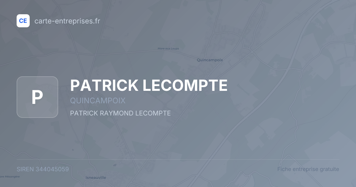 PATRICK LECOMPTE — 344045059 — fiche entreprise