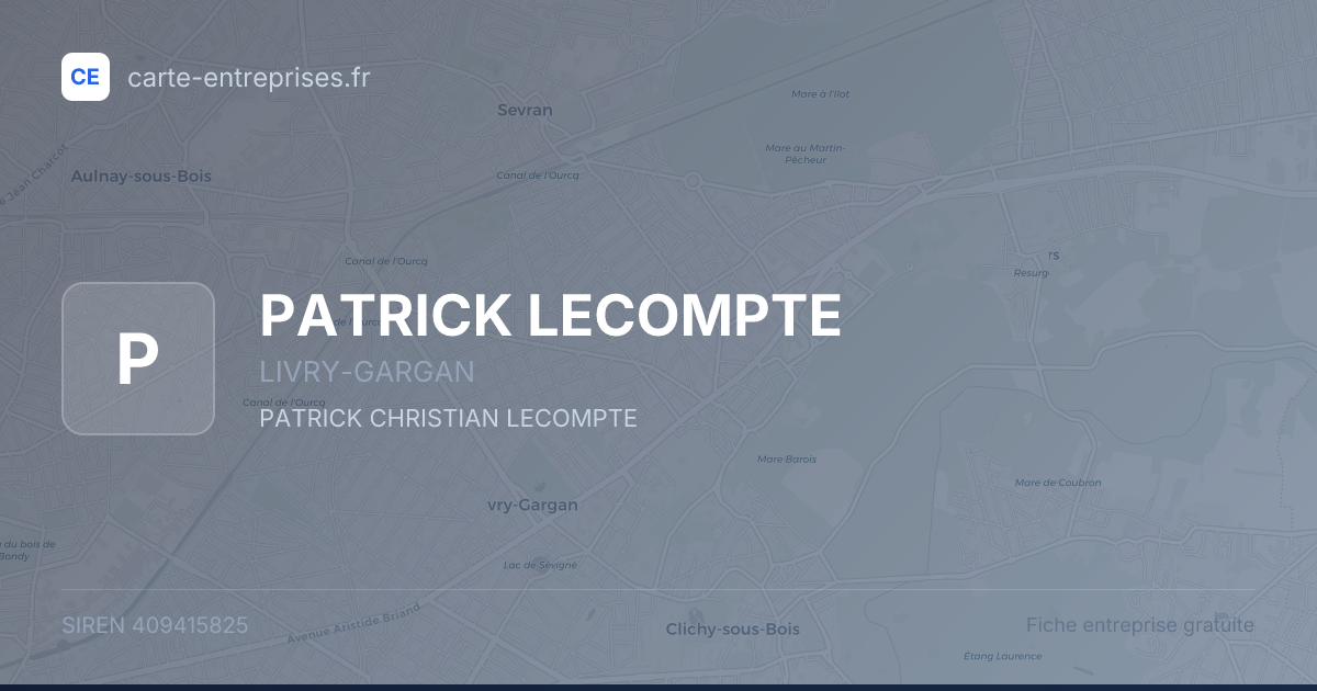 PATRICK LECOMPTE — 409415825 — fiche entreprise